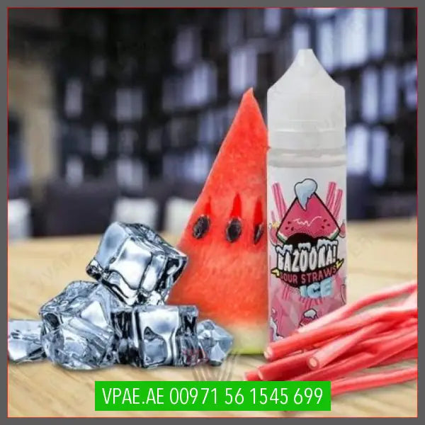 Bazooka Sour Straws Ice Watermelon Ice Sour Straws 60ML OV Store Arab Emirates Bazooka