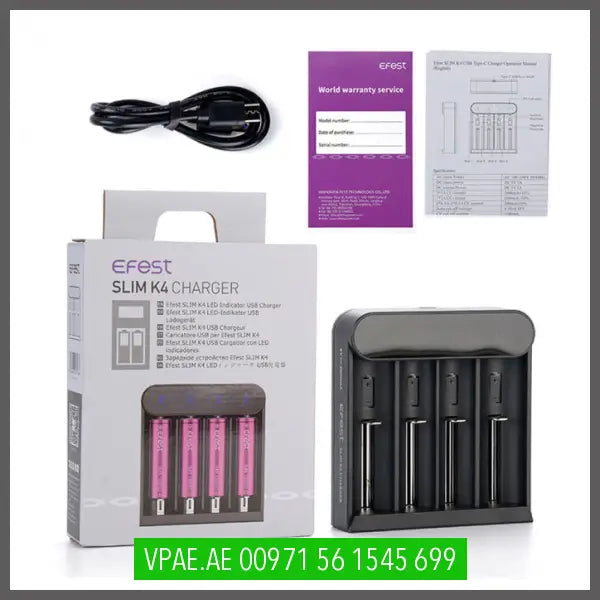 Efest SLIM K4 USB-C Intelligent Battery Charger OV Store Arab Emirates Efest