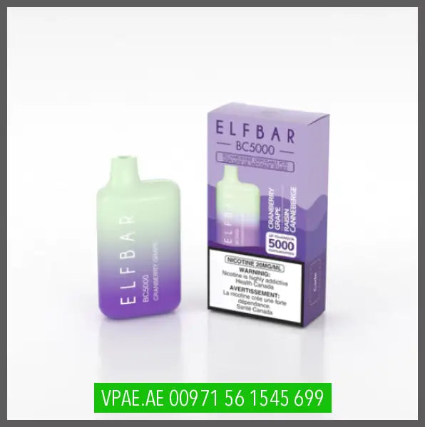 ELF BAR BC5000 RECHARGEABLE DISPOSABLE CRANBERRY GRAPE OV Store Arab Emirates ELF BAR