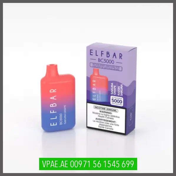 ELF BAR BC5000 RECHARGEABLE DISPOSABLE GRAPE OV Store Arab Emirates ELF BAR