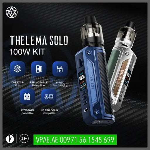LOST VAPE THELEMA SOLO 100W STARTER KIT VAPE ARAB EMIRATES (vpae.ae) LOST VAPE