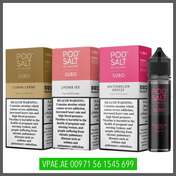 PODSALT SUBO BOTTLES FREEBASE 50ML OV Store Arab Emirates POD SALT