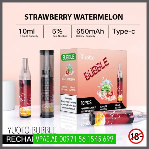 Strawberry Watermelon Yuoto Bubble Disposable Vape Kit 4000 Puffs Rechargeable OV Store Arab Emirates yuoto