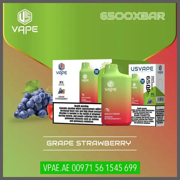 USVape Grape Strawberry 6500XBAR Disposable OV Store Arab Emirates USVape