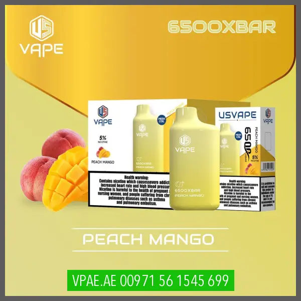 USVape Peach Mango 6500XBAR Disposable OV Store Arab Emirates USVape