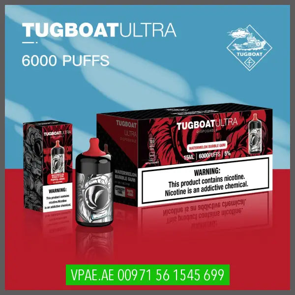 Watermelon Bubble Gum Tugboat Ultra 6000Puffs Disposable OV Store Arab Emirates Tugboat