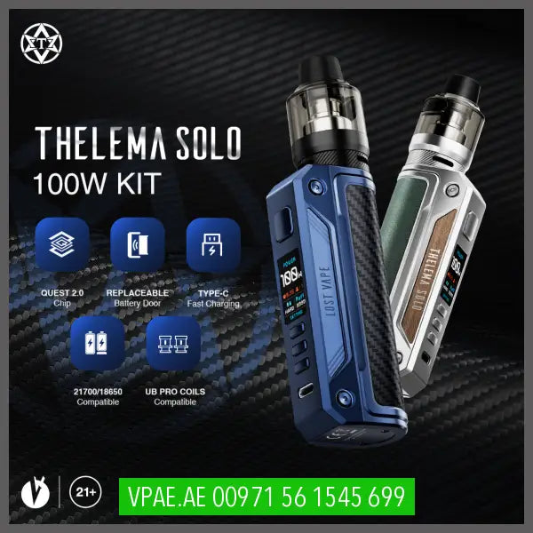 LOST VAPE THELEMA SOLO 100W STARTER KIT VAPE ARAB EMIRATES (vpae.ae) LOST VAPE