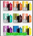 Display of Pod Salt vape devices and packaging in various colors with '15000 Puffs' and '2% Nicotine' text.