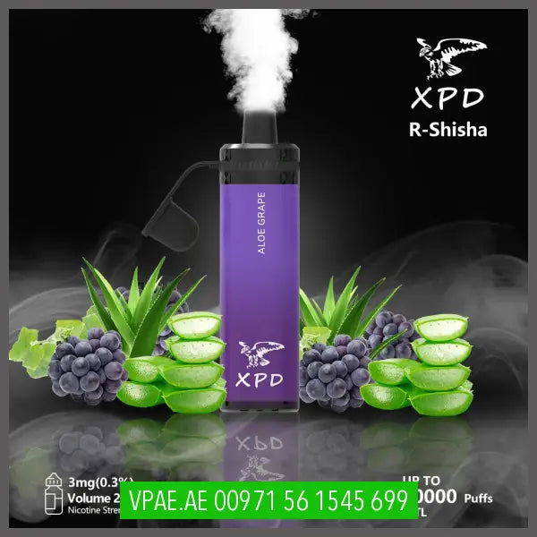 Xpd R Shisha 10000 Puffs Disposable Vape (Dl 3Mg) Aloe Grape Disposable